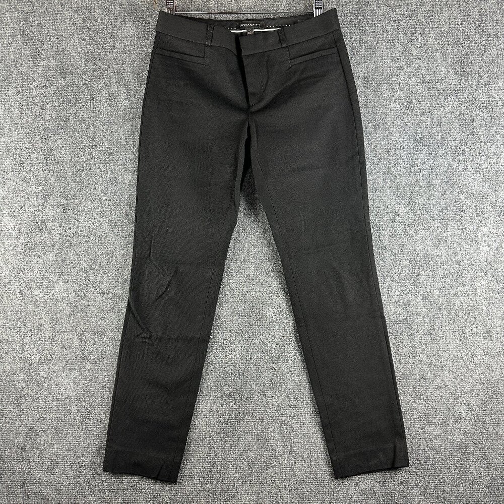 Banana Republic Pants Womens 2 Sloan Fit Black Cotton Stretch Pockets Zip Fly